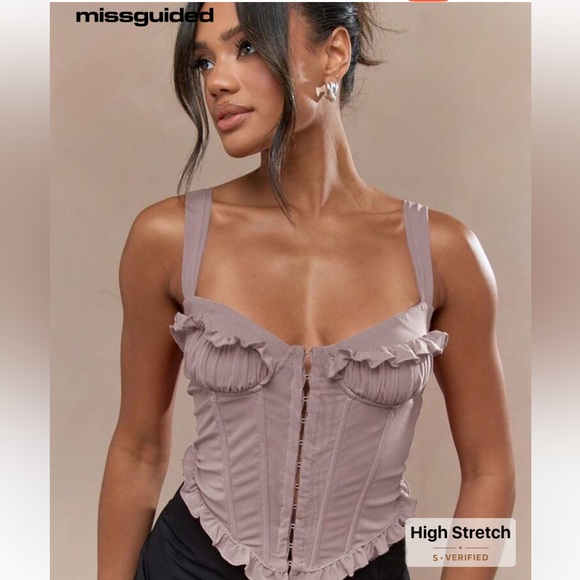 Missguided Tops - Missguided Purple Sleeveless Bustier Bodysuit